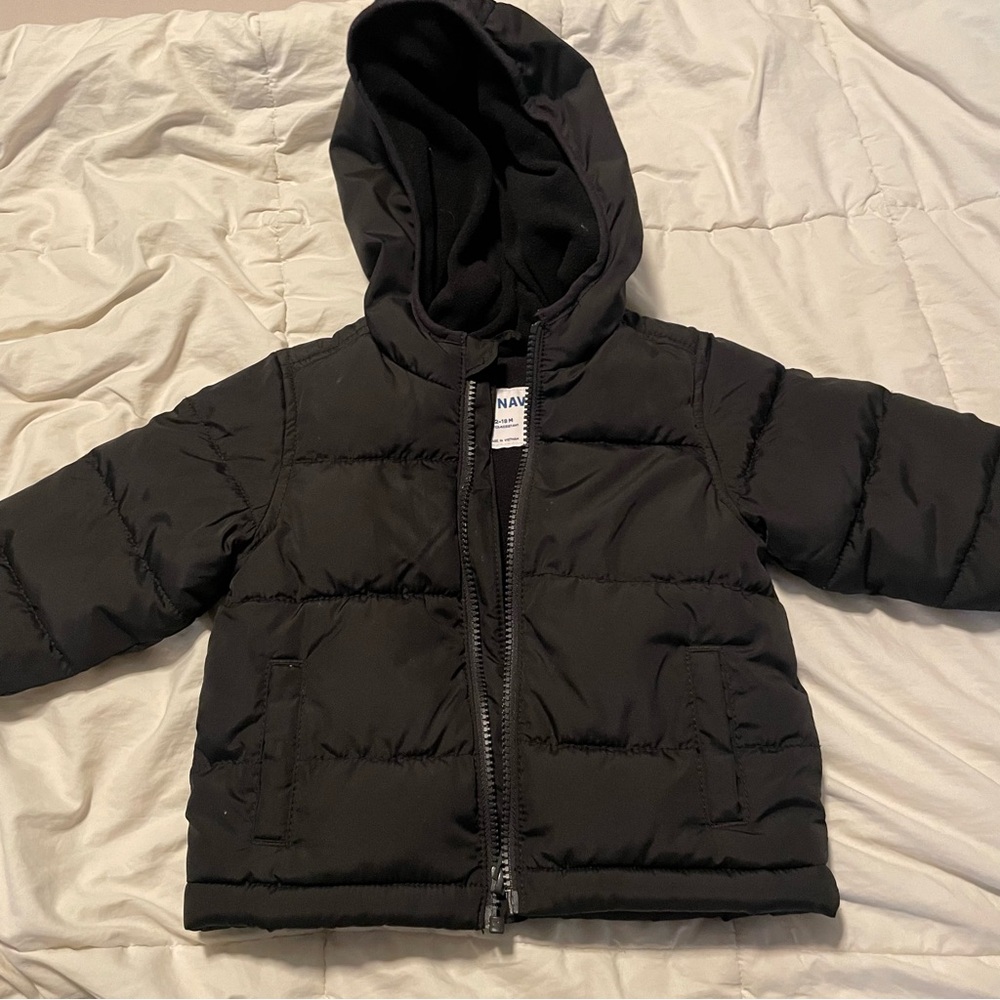 Old Navy Toddler Black Puffer Jacket with Hood